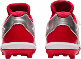 Lookbook Asics 兒童 Star Shine S 2 魔術貼 耐磨防滑棒球鞋 白紅