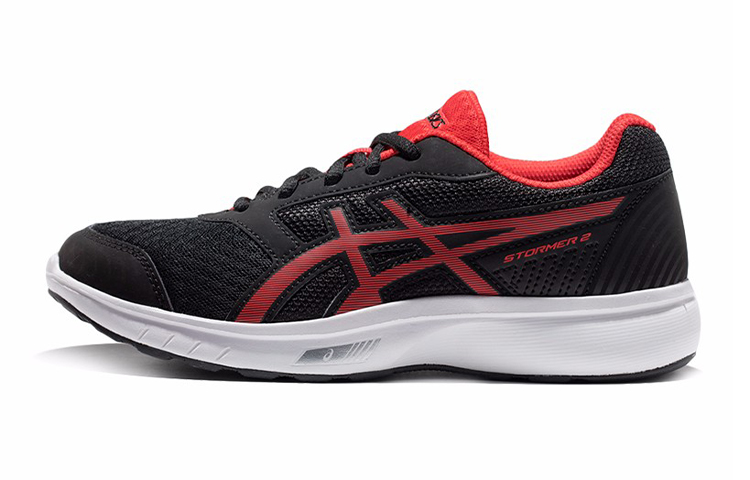 (Preschool) ASICS Stormer 2 Running Shoes 'Black Red' C811N-001