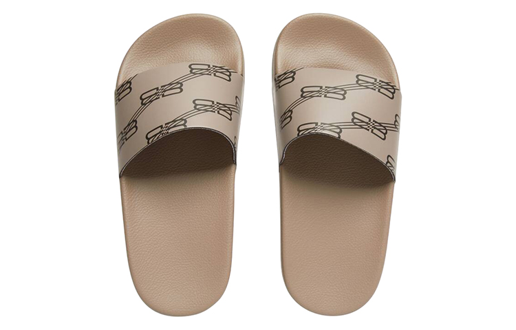 Shop (PS) Balenciaga BB Monogram ''Sandale Plate Imprimée Gris Beige'' 712938W1S9N3020