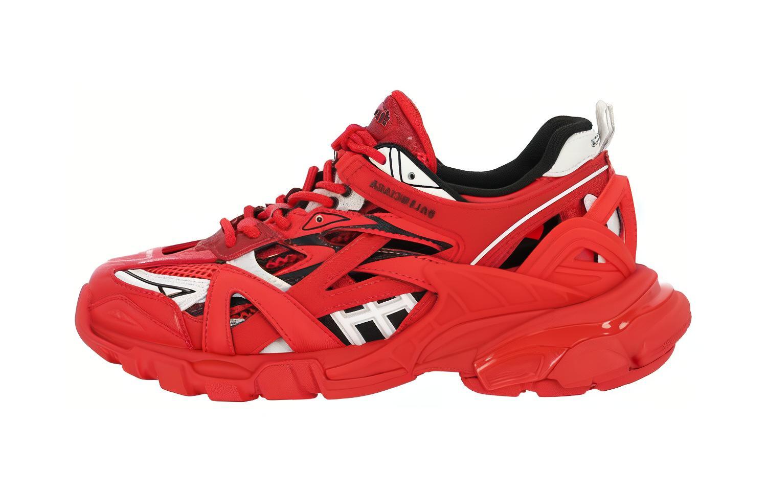 Buy 巴黎世家 Balenciaga 時尚繫帶圓頭低幫運動休閒鞋 兒童 紅色