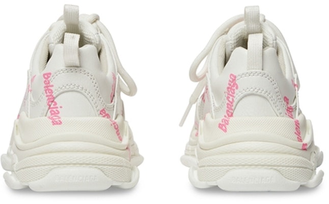 (Preschool) Balenciaga Triple S Logotype Sneaker 'White and Pink Technical Material' 654251W2FAB9050 Details for (Preschool) Balenciaga Triple S Logotype Sneaker 'White and Pink Technical Material' 654251W2FAB9050