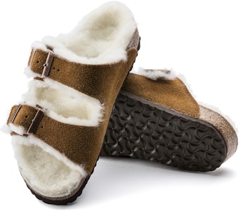 (PS) Birkenstock Arizona Shearling 'Narrow Brown' Coklat untuk Wanita 1017792 Purchase (PS) Birkenstock Arizona Shearling 'Narrow Brown' Coklat untuk Wanita 1017792