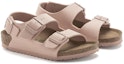 Lookbook (Preschool) Birkenstock Canvas Comfort Sandals 'Regular Pink Buckle' 1024362