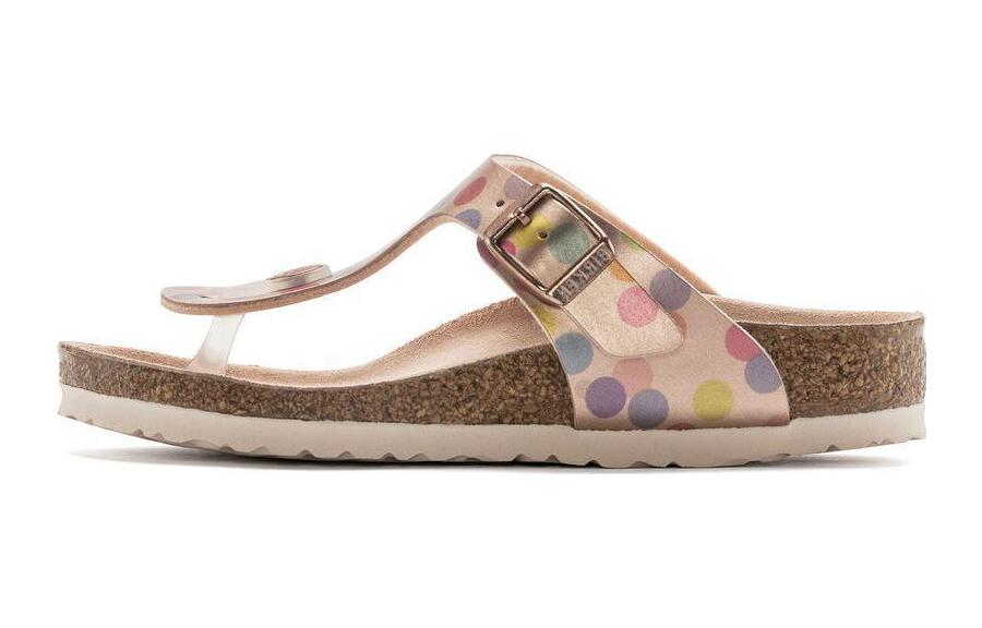 (Preschool) Birkenstock Classic Toe Thong 'Dotted Pink' 1024316