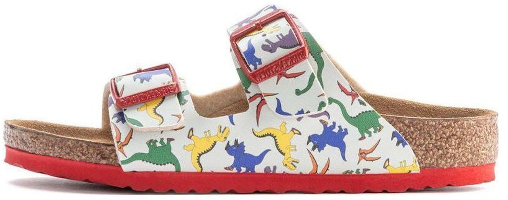 (Preschool) Birkenstock Comfort Round-Toe Soft Sole Buckle Slides 'White Red' 1023413 Buy (Preschool) Birkenstock Comfort Round-Toe Soft Sole Buckle Slides 'White Red' 1023413