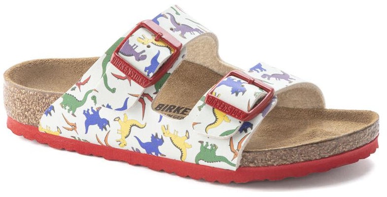 (Preschool) Birkenstock Comfort Round-Toe Soft Sole Buckle Slides 'White Red' 1023413 Order (Preschool) Birkenstock Comfort Round-Toe Soft Sole Buckle Slides 'White Red' 1023413