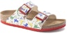 (Preschool) Birkenstock Comfort Round-Toe Soft Sole Buckle Slides 'White Red' 1023413
