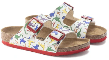Lookbook (PS) Sandal Birkenstock Lembut Buckle Hujung Bulat ''Putih Merah''. 1023413