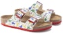 (Preschool) Birkenstock Comfort Round-Toe Soft Sole Buckle Slides 'White Red' 1023413