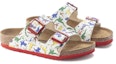 Lookbook (Preschool) Birkenstock Comfort Round-Toe Soft Sole Buckle Slides 'White Red' 1023413