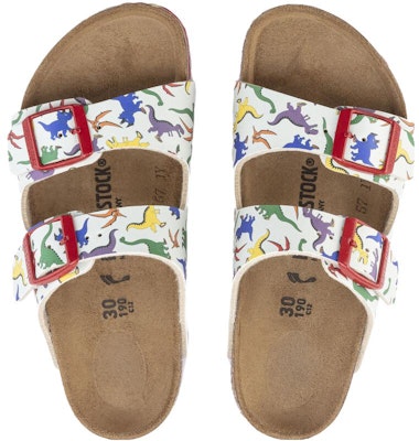 (Preschool) Birkenstock Comfort Round-Toe Soft Sole Buckle Slides 'White Red' 1023413 Shop (Preschool) Birkenstock Comfort Round-Toe Soft Sole Buckle Slides 'White Red' 1023413