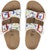 (Preschool) Birkenstock Comfort Round-Toe Soft Sole Buckle Slides 'White Red' 1023413