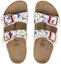 Shop (Preschool) Birkenstock Comfort Round-Toe Soft Sole Buckle Slides 'White Red' 1023413