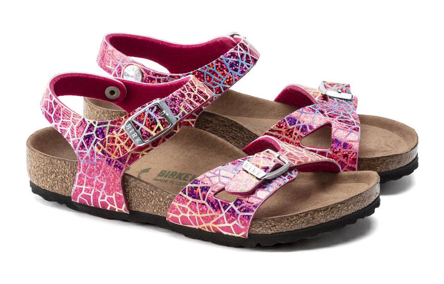 Lookbook (PS) Birkenstock 舒适圆头软底“金属扣不对称粉色款” 1022213