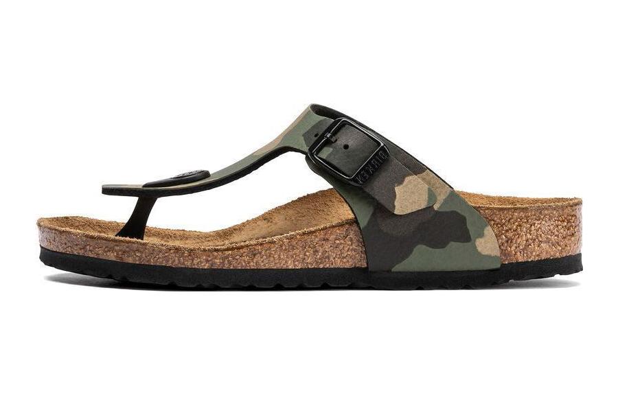 (Preschool) Birkenstock Gizeh 'Camouflage Green' 1018638