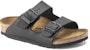 (Preschool) Birkenstock Open-Toe Slippers 'Black Leather' 0555123