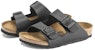 (Preschool) Birkenstock Open-Toe Slippers 'Black Leather' 0555123