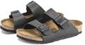 Lookbook (Preschool) Birkenstock Open-Toe Slippers 'Black Leather' 0555123