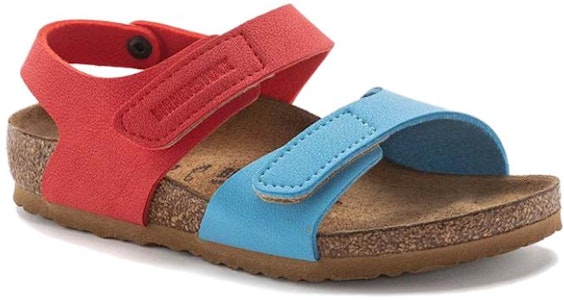(PS) (Birkenstock) 幼兒園Palu Logo BS 窄版 '天藍色 活力紅' 人造革涼鞋 1024372 1024372 Order (PS) (Birkenstock) 幼兒園Palu Logo BS 窄版 '天藍色 活力紅' 人造革涼鞋 1024372 1024372