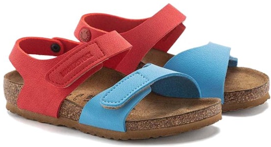 (PS) (Birkenstock) 幼兒園Palu Logo BS 窄版 '天藍色 活力紅' 人造革涼鞋 1024372 1024372 Lookbook (PS) (Birkenstock) 幼兒園Palu Logo BS 窄版 '天藍色 活力紅' 人造革涼鞋 1024372 1024372
