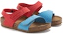 (PS) Birkenstock Palu Logo BS Birko-Flor Birkibuc Narrow Fit 'Biru Langit Merah Aktif' 1024372