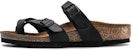 (Preschool) Birkenstock PU Slides 'Narrow Black' 'Simple Round-Toe Comfort Soft Sole Toe Loop' 1015555