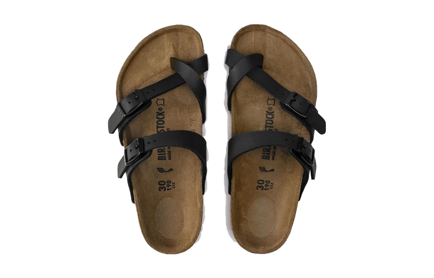 Shop (PS) Birkenstock PU Slides 'Negro Estrecho' 'Comodidad Suave con Punta Redonda y Lazo'. 1015555