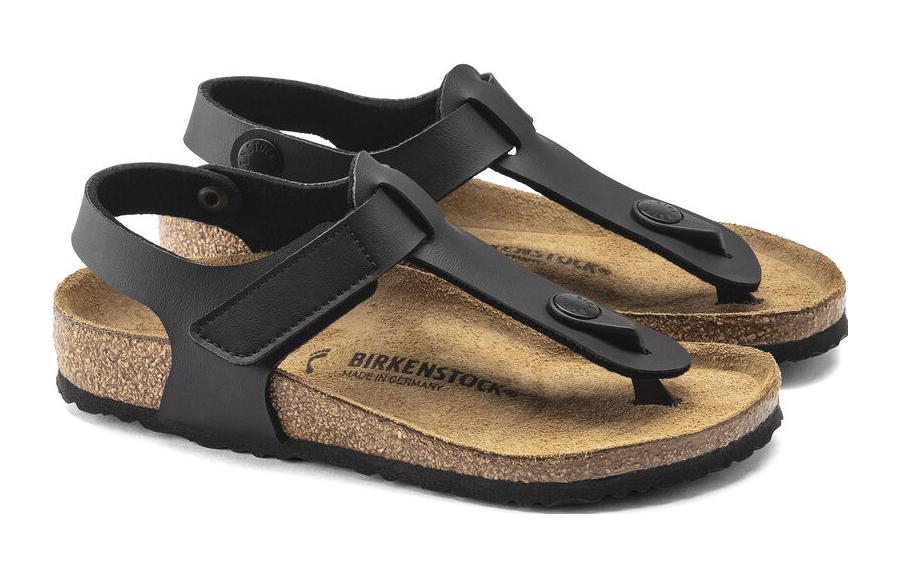 Lookbook (PS) 勃肯窄版黑色合成皮革舒適涼鞋 1018750