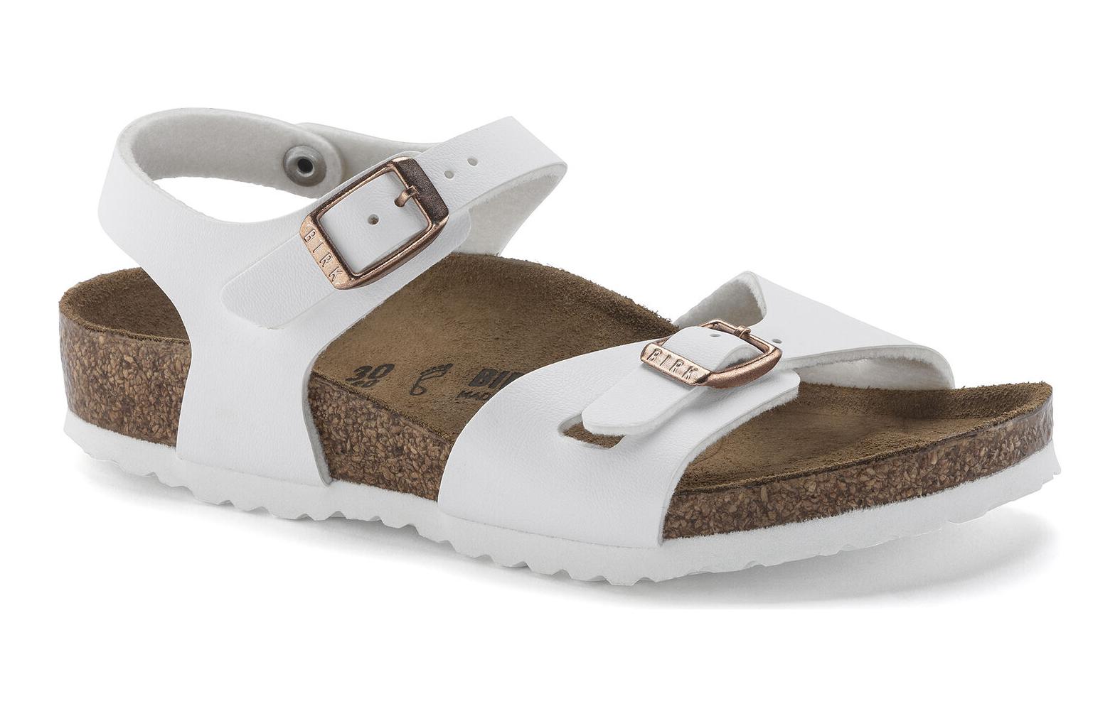 Order (Preschool) Birkenstock Sandals 'White Buckle Comfort' 1024381