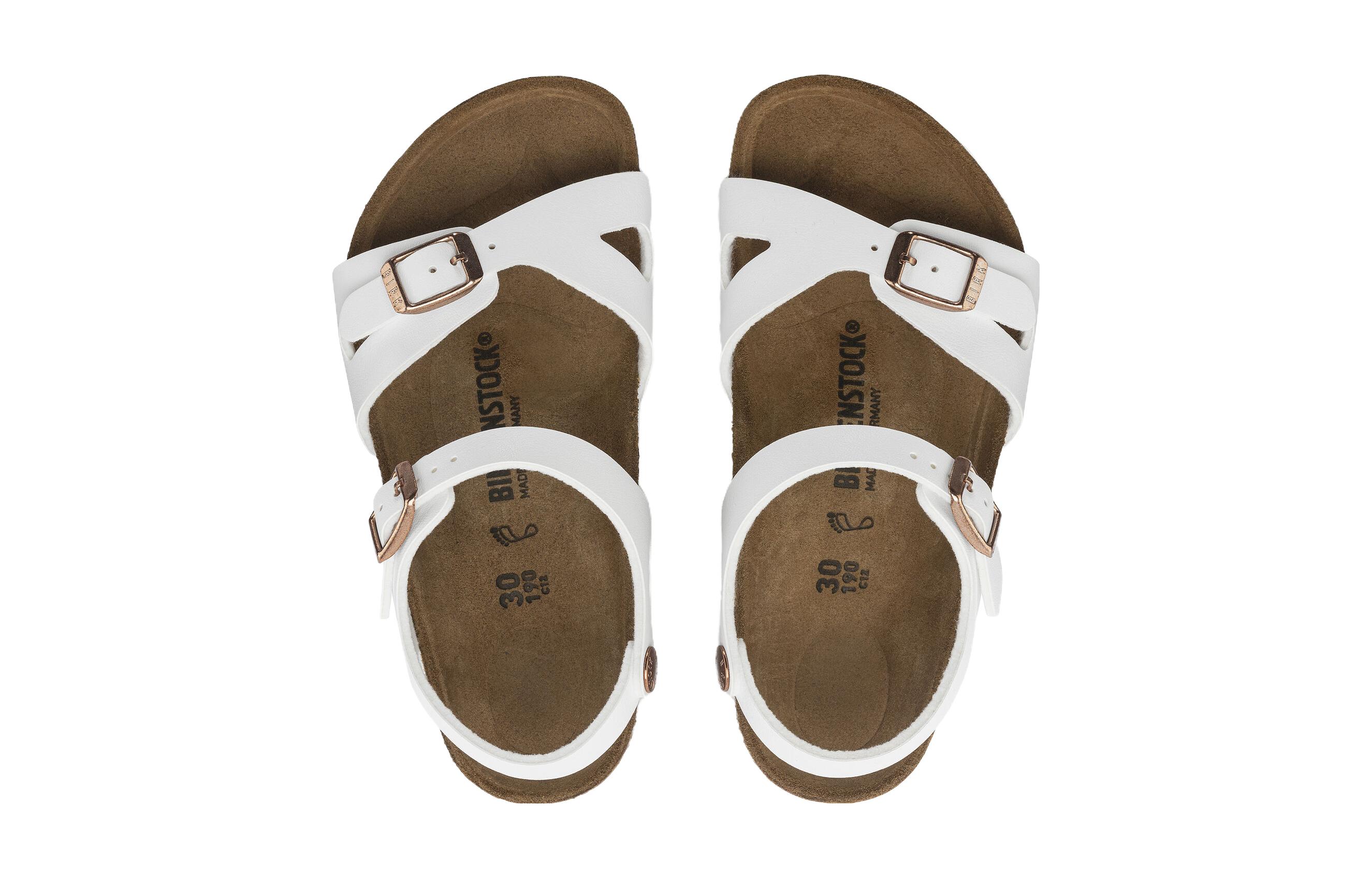 Shop (Preschool) Birkenstock Sandals 'White Buckle Comfort' 1024381