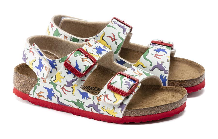 Lookbook (PS) 勃肯窄版凉鞋 '白红搭扣' 1021736