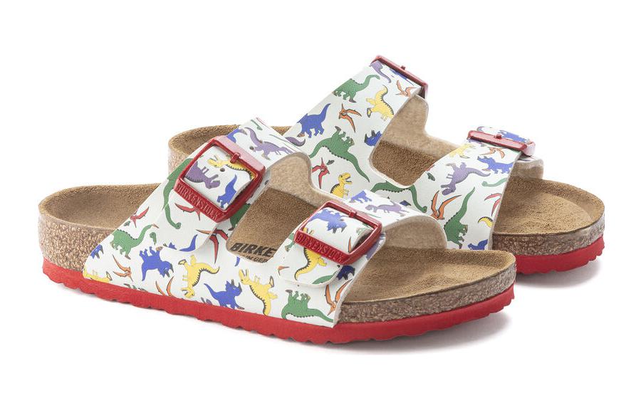 Lookbook (PS) Sandalias Birkenstock Estrechas 'Blanco con Hebilla Roja' 1023415