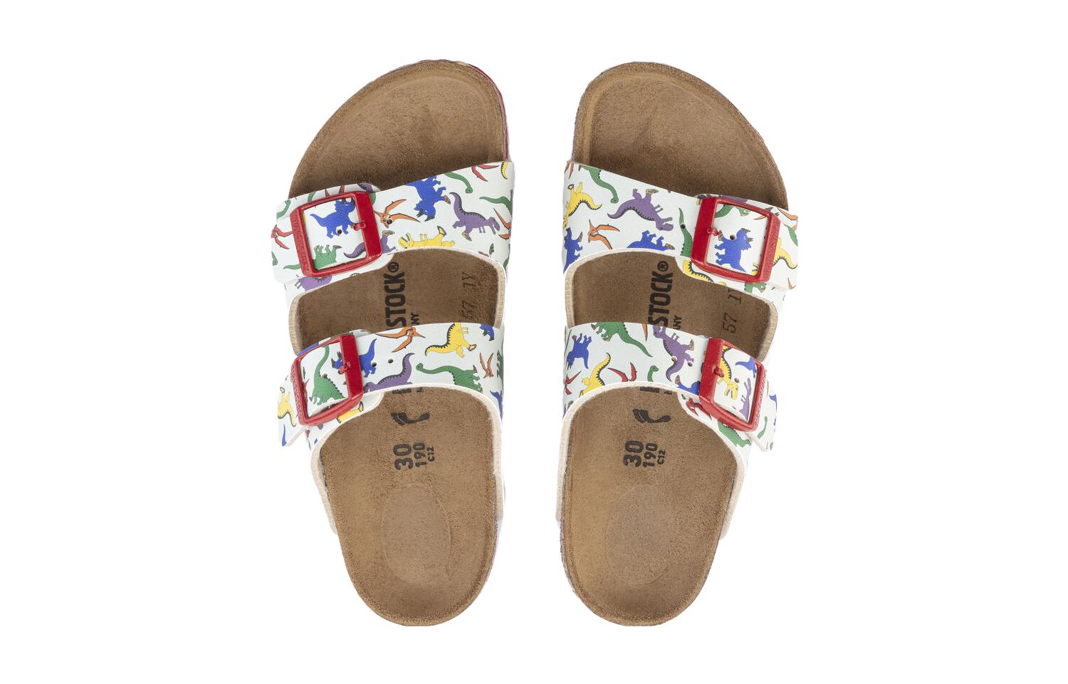 Shop (PS) Sandalias Birkenstock Estrechas 'Blanco con Hebilla Roja' 1023415