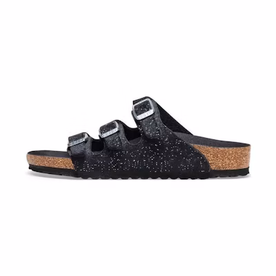 (PS) Birkenstock Sandals Narrow Fit 'Glitter Black with Metallic Buckle'
