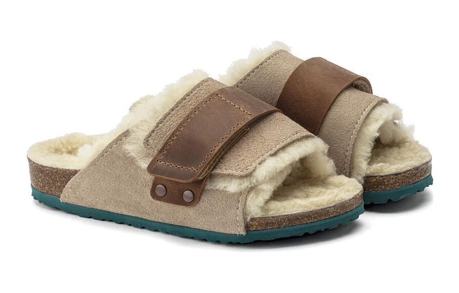 Lookbook (PS) Birkenstock Zapatilla 'Comodidad de Fleece Marrón Claro' 1023323