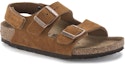 Order (Preschool) Birkenstock Suede Comfort Buckle Sandals 'Narrow Brown' 1024461