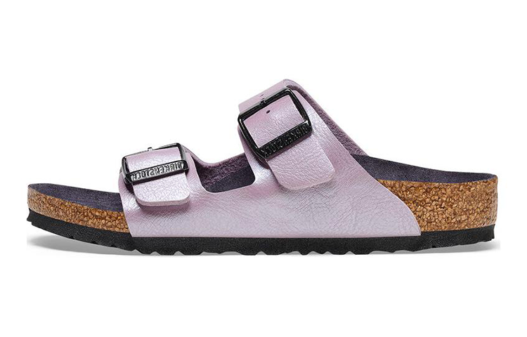 (Preschool) Birkenstock Suede Round Toe Slip-On Sandals 'Purple Narrow' 1025139