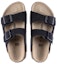 Shop (Preschool) Birkenstock Suede Soft Footbed Buckle Slippers 'Midnight Blue Narrow Edition' 1021733