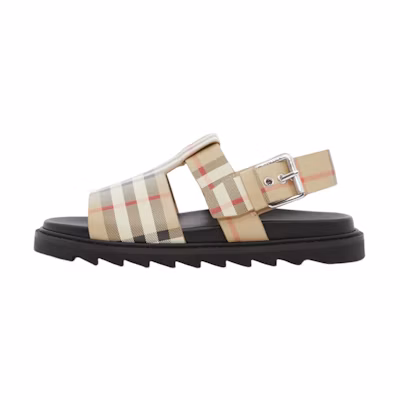 (PS) Burberry 'Check Leather Sandal Beige'