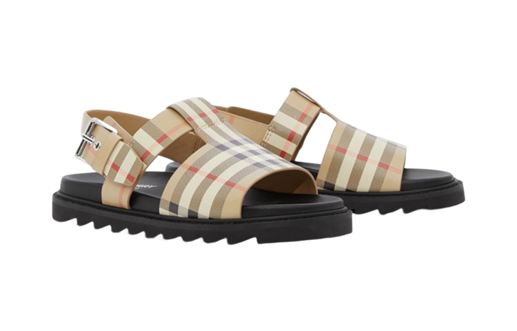 Order (PS) Sandalia de Cuero Burberry 'Check' Beige 80603881