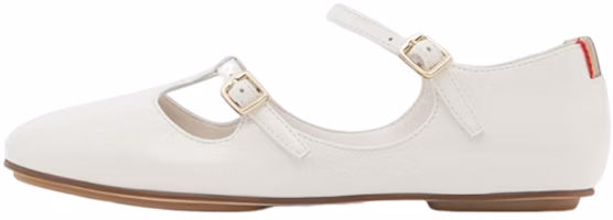 (Preschool) Burberry Ballet Flat 'White Patent Leather with Buckle' 80492061 (Preschool) Burberry Ballet Flat 'White Patent Leather with Buckle' 80492061