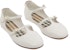 (Preschool) Burberry Ballet Flat 'White Patent Leather with Buckle' 80492061