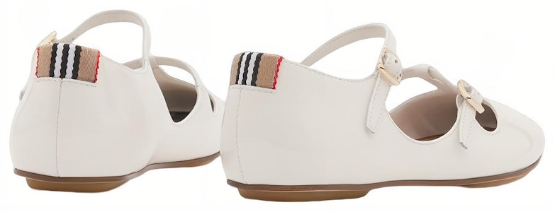 (PS) Burberry 白色漆皮搭扣芭蕾平底鞋 80492061 Shop (PS) Burberry 白色漆皮搭扣芭蕾平底鞋 80492061