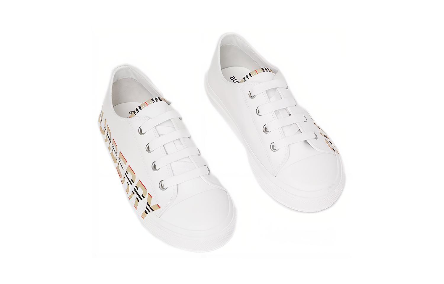 Lookbook (PS) Burberry Cotton Gabardine 'Cetakan Logo Belang - Optic Putih' 80385001