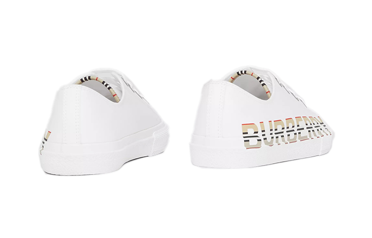 Shop (PS) Burberry Cotton Gabardine 'Cetakan Logo Belang - Optic Putih' 80385001