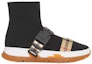 Order (Preschool) Burberry Elastic Knit Sock Sneaker 'Black Buckle Strap' 80410081