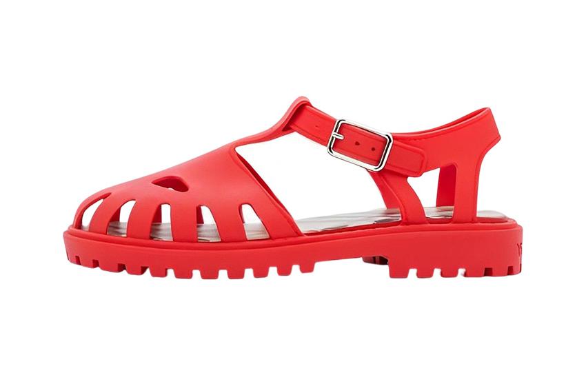 (Preschool) Burberry Flat Round-Toe Buckle Sandals 'Fashion Red' 80627201