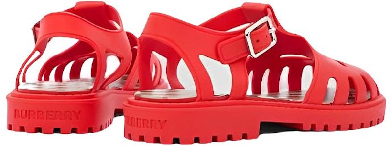 (PS) Burberry 扁平圓頭扣環涼鞋 '時尚紅' 80627201 Shop (PS) Burberry 扁平圓頭扣環涼鞋 '時尚紅' 80627201