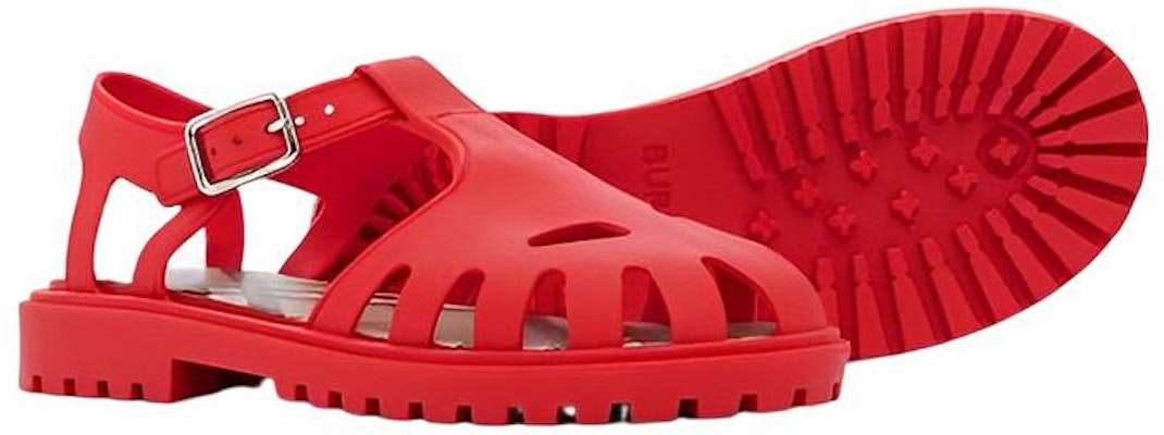 (Preschool) Burberry Flat Round-Toe Buckle Sandals 'Fashion Red' 80627201 Purchase (Preschool) Burberry Flat Round-Toe Buckle Sandals 'Fashion Red' 80627201