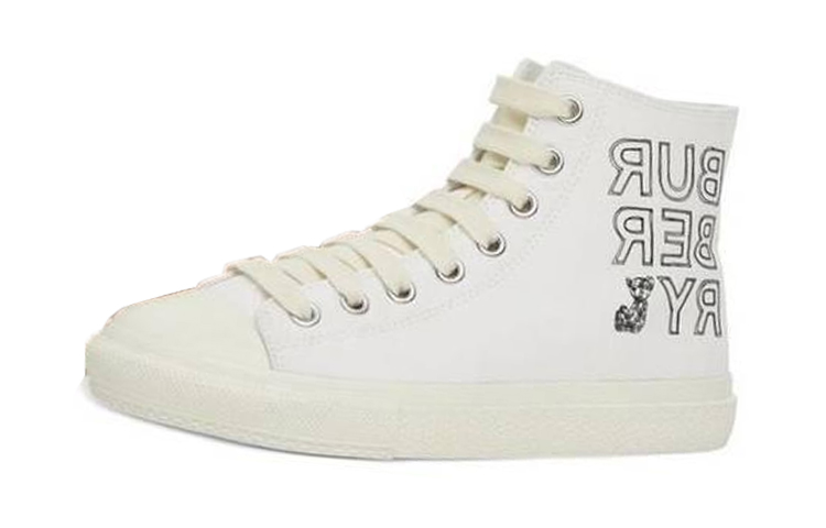 (Preschool) Burberry High-Top Canvas 'Fashion White' 80547561